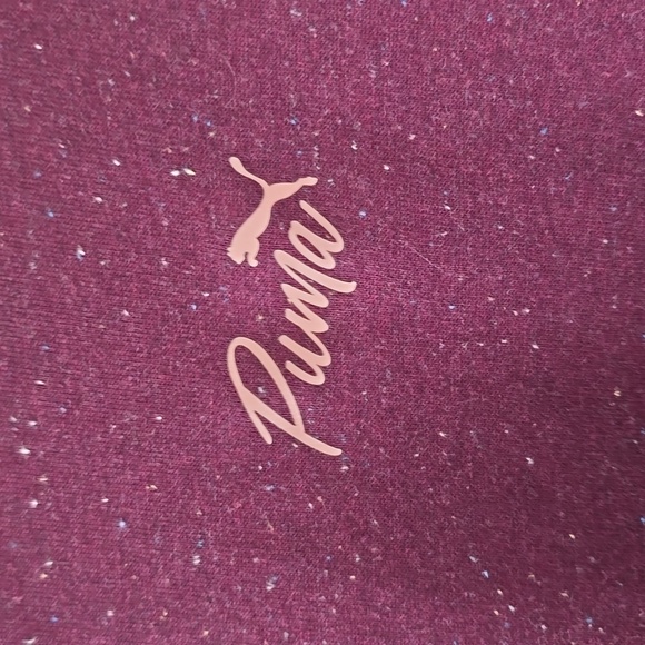 PUMA BRAND SIGNATURE WOMENS SPECKLED PURPLE PULLOVER CREWNECK SWEATSHIRT SIZE XS - Picture 4 of 16